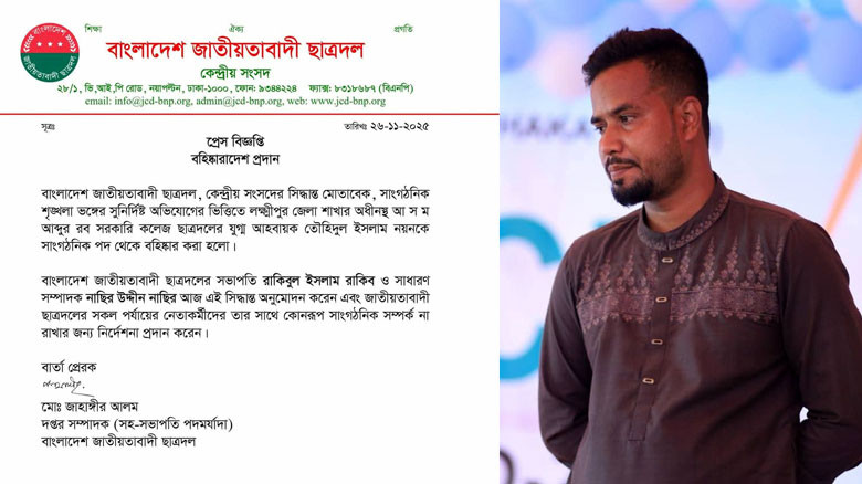 চাঁদাবাজির অভিযোগে গ্রেফতার, পরদিনই বহিষ্কার ছাত্রদল নেতা